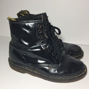 Doc Martens UK 8-Eye Boots Black US Mens 8 Women 9